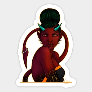 The Demon| Black Fantasy Art Sticker